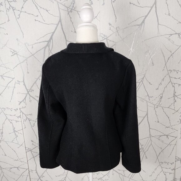 Geiger VTG Black Boiled Wool Blazer Skirt Suit Set - Picture 6 of 13